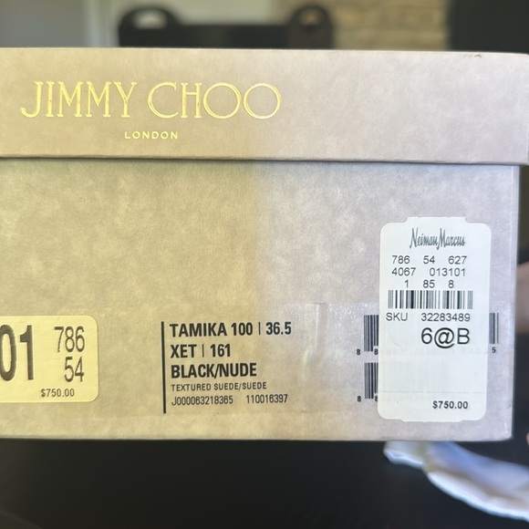 Jimmy Choo Tamika Black/Nude Textured Suede Heels. With box & dust bag. Size 6.5 - Picture 7 of 7